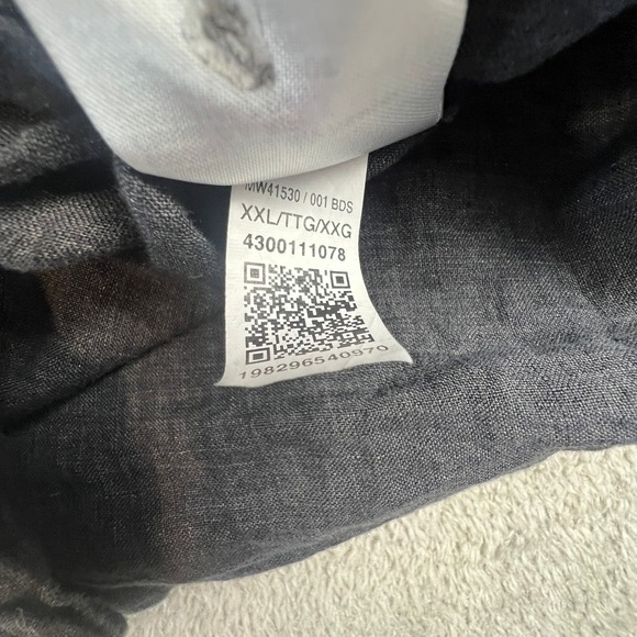 Tommy Hilfiger Mens XXL 100% Linen Regular Fit Shirt Charcoal Grey Elegant Rich - Picture 11 of 16